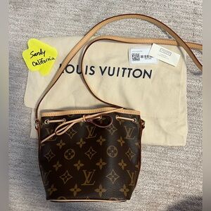Authentic Louis Vuitton nano noe monogram crossbody bag